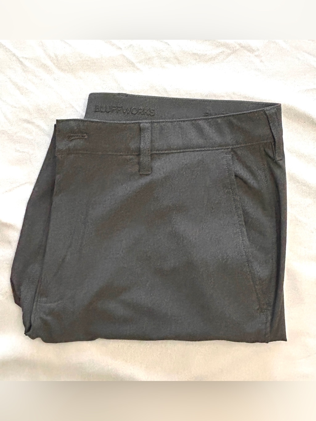 Bluffworks Men’s Travel Pants Gray Regular Fit 36x30 Stretch Like New — image 4 of 7
